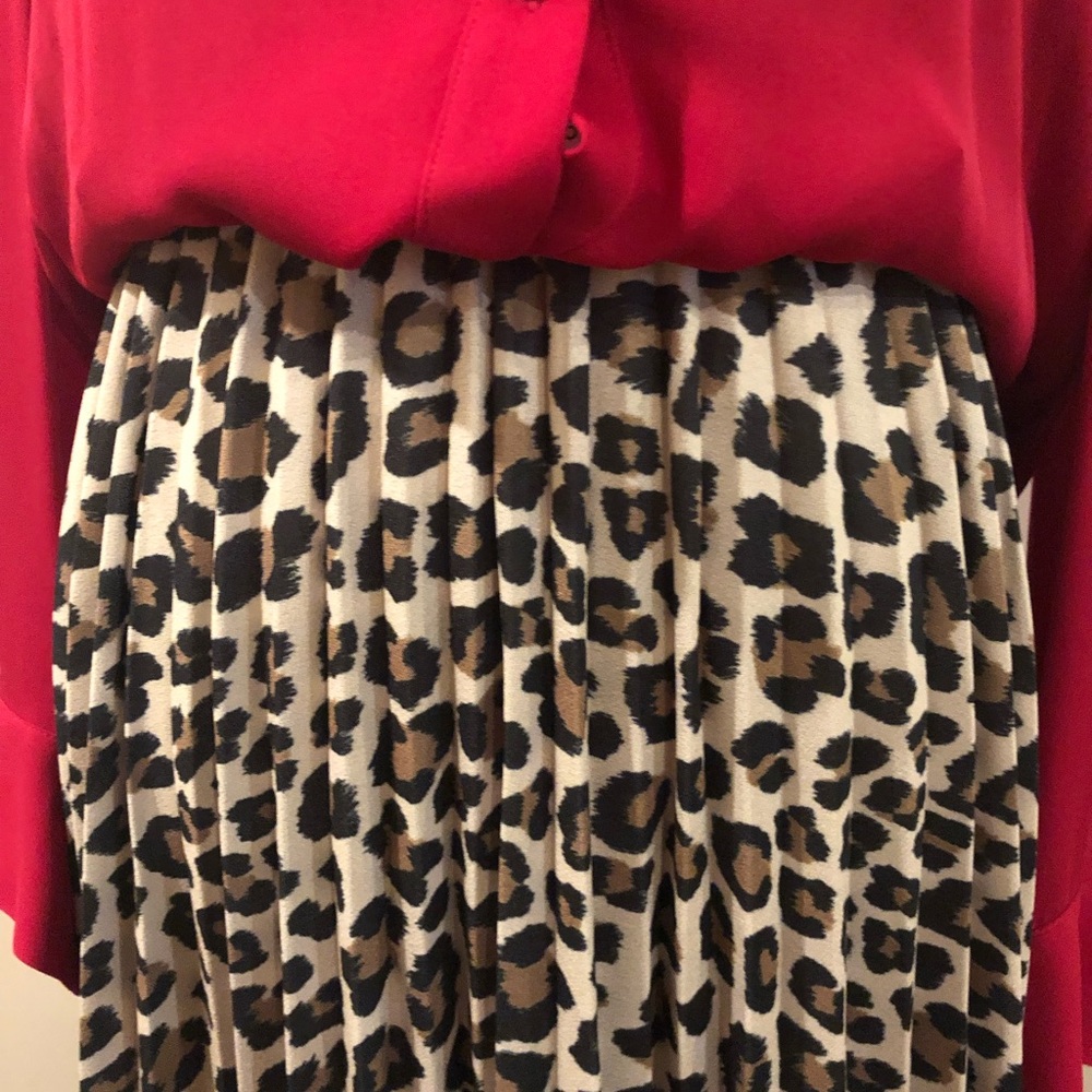 Long animal print maxi skirt